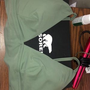 Bikini triangle top, olive green.